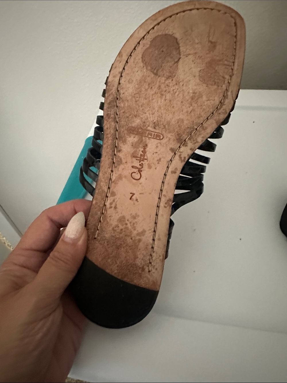 Cole Haan Black Strappy T‑Bar Gladiator Sandals - Picture 2 of 3